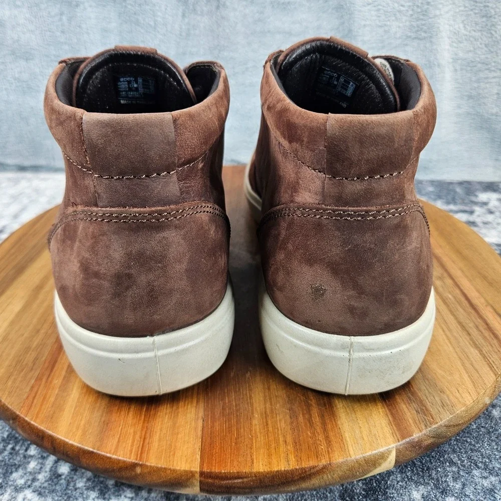 Ecco Soft 7 Chukka Boots Mens 10 Brown Leather Ankle Casual Shoes Sneakers